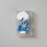 Dortisimo Svíčka bílo-modrá se sněhovou vločkou Frozen číslo 2 – Hledejceny.cz