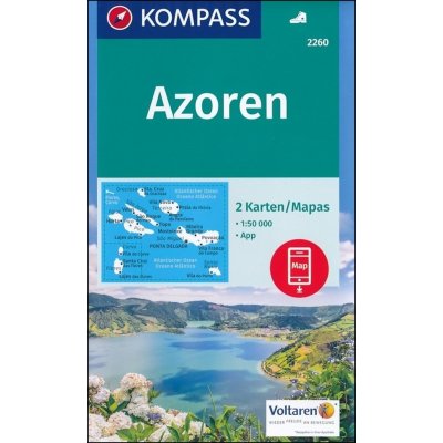 Kompass 2260 Azoren/Azory 1:50 000 turistická mapa