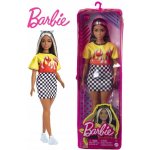 Barbie Modelka 179 ohnivé tričko a kostkovaná sukně – Zboží Mobilmania
