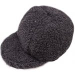 Vlnka Ušanka z ovčí vlny s kšiltem tmavě šedá – Hledejceny.cz