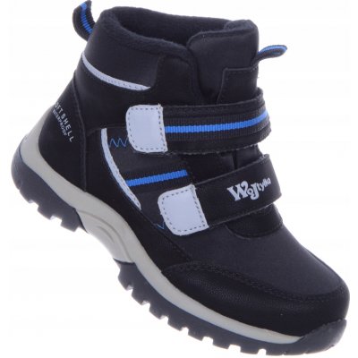 Zateplené zimní boty chlapecké pohodlné lehké trapery na suchý zip černé – Zbozi.Blesk.cz