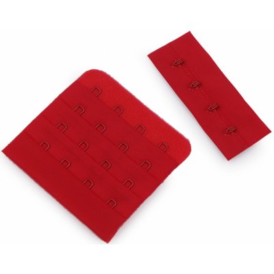 Prima-obchod Zapínání na podprsenky, plyš šíře 70 mm čtyřřadé, barva 4 červená – Zboží Mobilmania