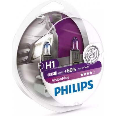 Philips VisionPlus+60% 12258VPS2 H1 P14,5s 12V 55W 2 ks – Zboží Mobilmania