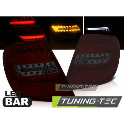 Zadní světla Mercedes Benz W204 C-Klasse combi 2007-2010 - červená/kouřová LED BAR – Hledejceny.cz
