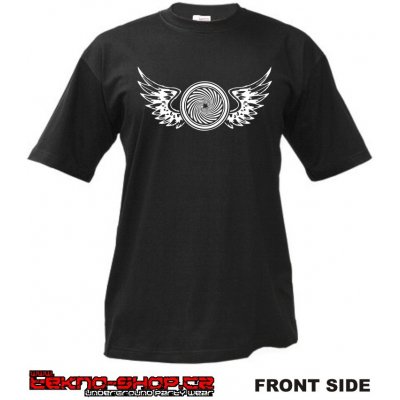 Teknoshop Wings Spiral tekno tričko s potiskem pánské černé