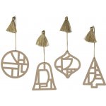 Broste Dekorační ozdoby Christmas FILI SET 4ks | přírodní – Hledejceny.cz