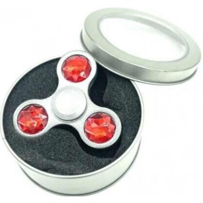 Stříbrný fidget spinner HQ červený diamant II – Zboží Mobilmania