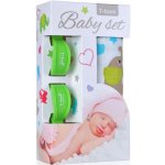 T-tomi Baby set bambusová osuška + kočárkový kolíček Bílá/zelený – Zboží Dáma