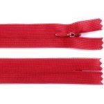 Spirálový zip skrytý šířka 3 mm délka 60 cm dederon Barva: 148 červená – Hledejceny.cz