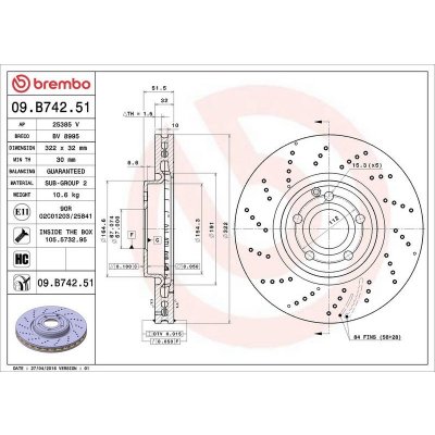 Brzdový kotouč BREMBO 09.B742.51 – Hledejceny.cz