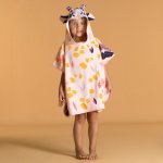 Nabaiji Dětské pončo s kapucí bílo-růžové s potiskem žirafy 73-95 cm 1-3 L – Zboží Mobilmania