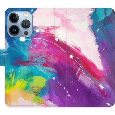 Pouzdro iSaprio Flip s kapsičkami na karty - Abstract Paint 05 Apple iPhone 13 Pro