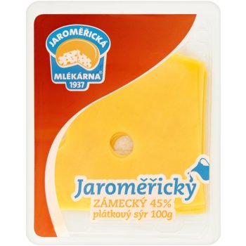 Jaroměřická Mlékárna Jaroměřický Zámecký 45% plátkový sýr 100g