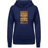 Dámská mikina s potiskem AWDis Hoodie mikina Design Great Taste for Great Moments Oxfordská modrá