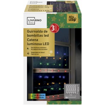 LIVARNO home Světelný LED závěs 40 LED kulový světelný řetěz multicolor
