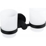 CERANO Nástěnný držák na dvojici sklenic Lineo černá matná mléčné sklo CER-CER-479803 – Zboží Dáma