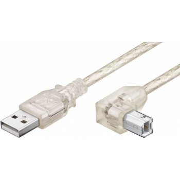 Goobay 93577 USB 2.0, A-B, 2m, transparentní, lomený konektor B