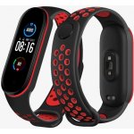 Xiaomi Mi Band 5/6 náhradní náramek Sportovní prodyšný perforovaný černo-červená MBSCZ-5SCECR – Zboží Mobilmania