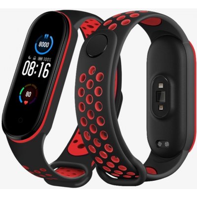 Xiaomi Mi Band 5/6 náhradní náramek Sportovní prodyšný perforovaný černo-červená MBSCZ-5SCECR – Zbozi.Blesk.cz