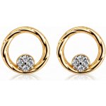 Šperky Eshop Náušnice 14K zlato kombinované zatočený kruh s brilianty S3BT513.35 – Hledejceny.cz