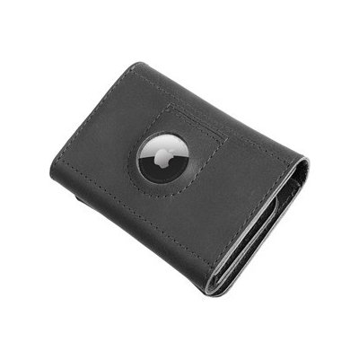 FIXED Tripple Wallet for AirTag kožená peněženka z pravé hovězí kůže černá FIXWAT TR2 BK