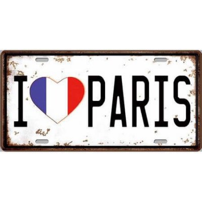 Ceduľa I Love Paris – Zboží Mobilmania