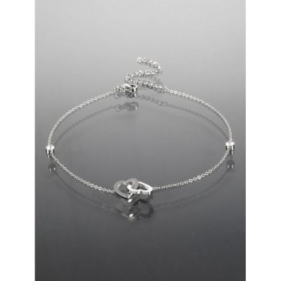 Prosperk Náramek na nohu z chirurgické oceli se srdíčky S0588 – Zboží Dáma