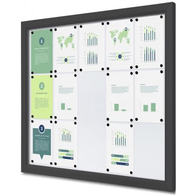 Jansen Display Venkovní uzamykatelná vitrína Slim 15 x A4, barva antracit, 1190 x 1012 mm – Zboží Dáma