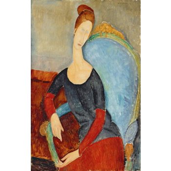 Modigliani, Amedeo - Obrazová reprodukce Mme Hebuterne in a Blue Chair, (26.7 x 40 cm)