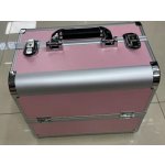 Aptel Kosmetický kufřík 35x25x31cm stříbrno-růžový CA34C – Zboží Mobilmania