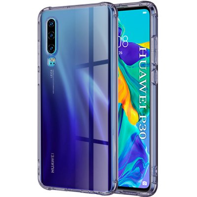 Techsuit – Shockproof Clear Silicone průhledný odolný silikonový kryt na Huawei P30 – kouřově černý – Zbozi.Blesk.cz
