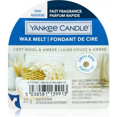 Yankee Candle Soft Wool & Amber vonný vosk do aromalampy 22 g – Hledejceny.cz