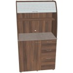 OFFICE PRO HOBIS kuchyň s lednicí, pravá - KU 3 2 P, ořech, šedá roleta – Zboží Dáma