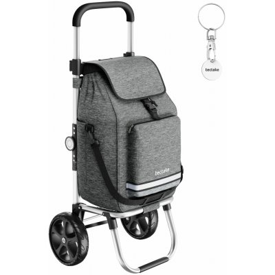 tectake 406294 nákupní vozík shopper, 3 v 1, skládací, s chladicí taškou šedá – Hledejceny.cz