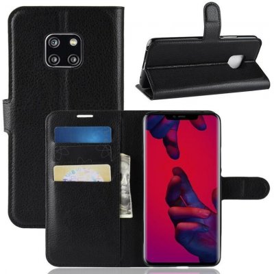 Litchi PU kožené peněženkové pouzdro na mobil Huawei Mate 20 Pro - černé – Hledejceny.cz