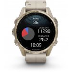 Garmin Fenix 8 AMOLED 43mm Sapphire Gold/Gray Leather Strap 010-02903-40 – Zboží Mobilmania