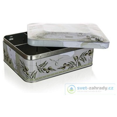 Banquet Plechovka box na Čaj Olives 20 x 15,5 x 8 cm – Zboží Mobilmania