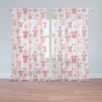 Sablio Záclony Růžové oblečky: 2ks 150x250cm – Hledejceny.cz