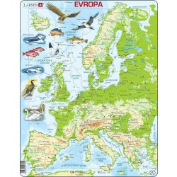 Jaku Trade Mapa EVROPY geografická 87 dílků