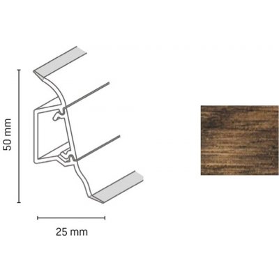 Döllken lišta soklová Dub cardamon SLK 50 W460 2,5 m – Zbozi.Blesk.cz