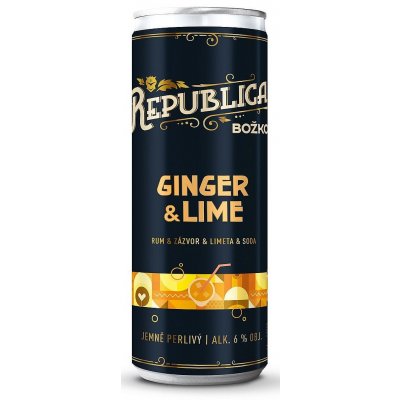 Republica Božkov ginger & lime 6% 0,25 l (plech) – Zboží Dáma