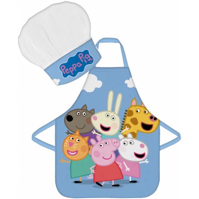 Brandmac Dětská zástěra s čepicí Peppa Pig And Friends 45X50 CM 2X33CM – Zboží Mobilmania