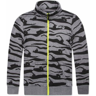 Wolf Chlapecká mikina M2367 šedý melír Šedá – Zboží Mobilmania