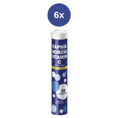 Vitar Vápník, hořčík, vitamín C šumivé tablety 20 ks 6 x 76 g – Hledejceny.cz