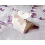Krabička na cukroviny 7x 5 x4 cm motýlek - bílá perleť – Zboží Dáma