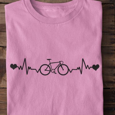 Pánské tričko EKG křivka kolo srdce světle modré – Zboží Mobilmania