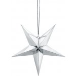 Papírová hvězda 30 cm stříbrná – Zboží Mobilmania