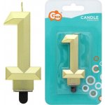 GoDan Dortová svíčka číslice Zlatý diamant číslo: 1 – Zboží Dáma