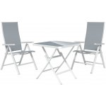 LIVARNO home Sada hliníkového balkónového nábytku s křesly Houston, 3dílná, bílá/šedá – Zboží Dáma