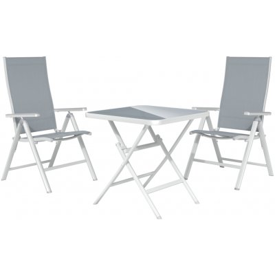 LIVARNO home Sada hliníkového balkónového nábytku s křesly Houston, 3dílná, bílá/šedá – Zboží Dáma